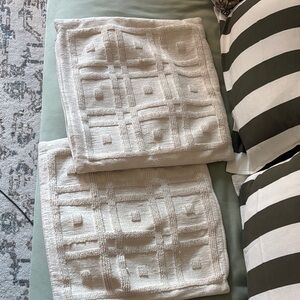 Textured White Throw Pillow Covers